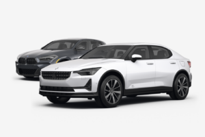 front view of 2 SUV cars