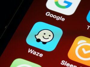 waze app on mobile screen