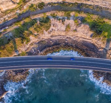 aerial view of Sea Cliff Bridge in Clifton