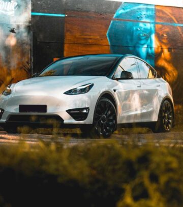 Tesla Model Y in nature